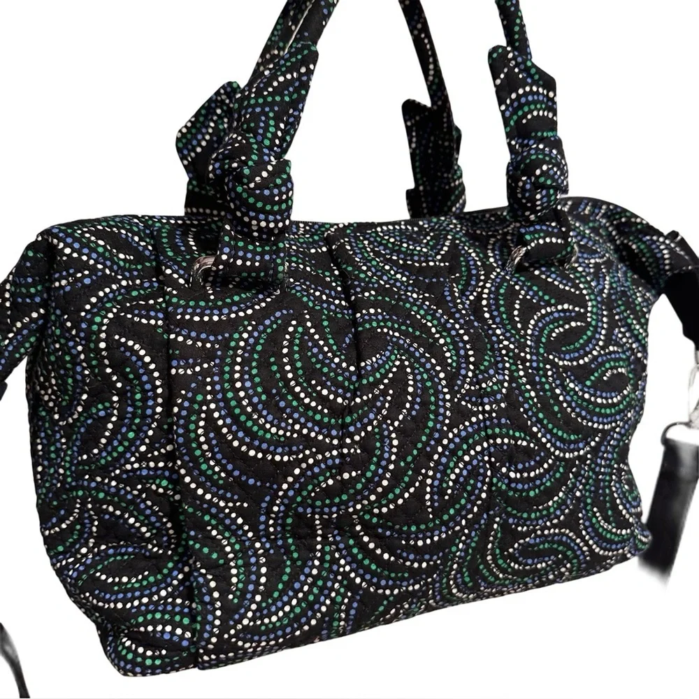 Vera Bradley Perfect Companion Satchel Handbag Adjustable Shoulder Strap Black - Picture 7 of 17